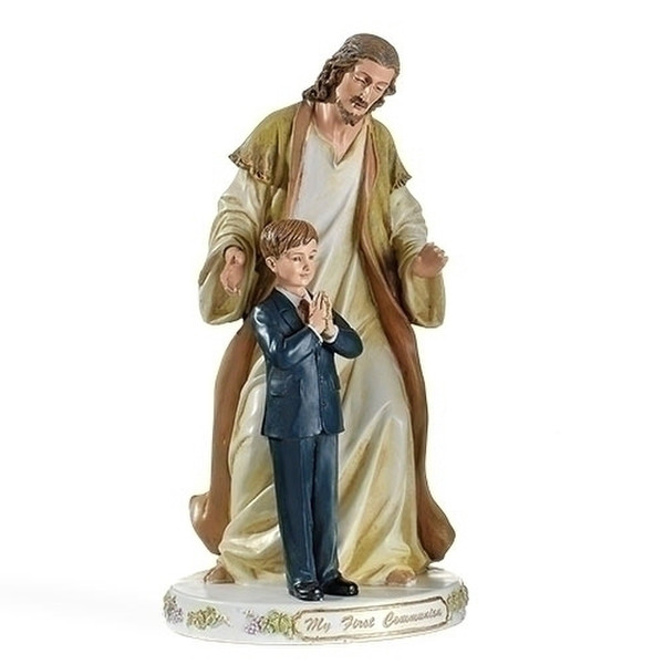 Jesus Praying Over Little Boy First Communion Sculpture spiritual journey
